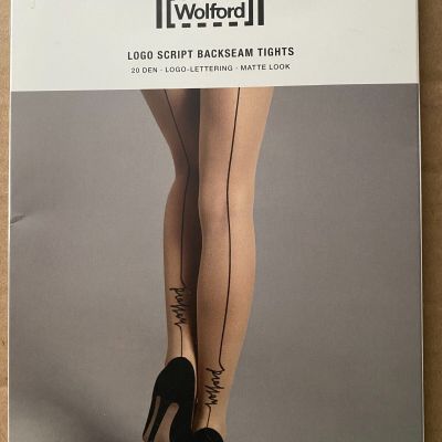 Wolford Logo Script Backseam Tights (Brand New)